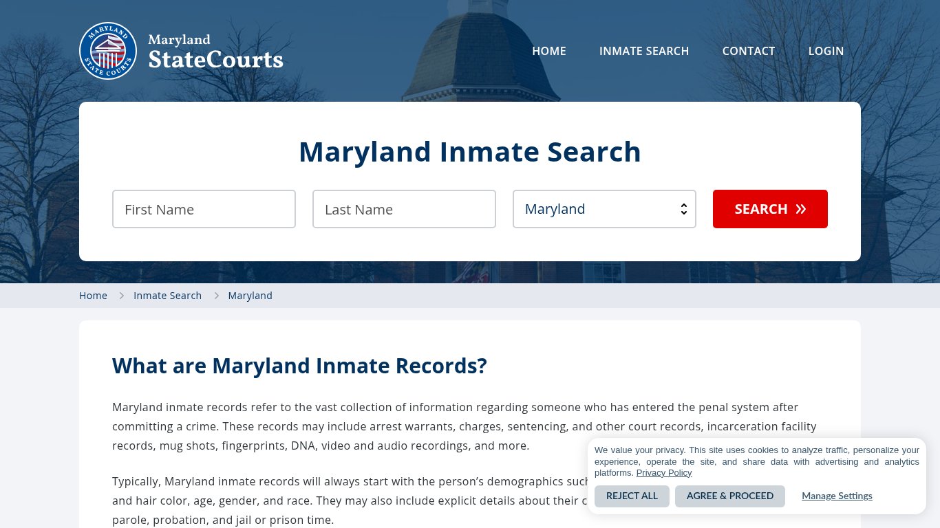 Maryland Inmate Search, Prison and Jail Information - StateCourts