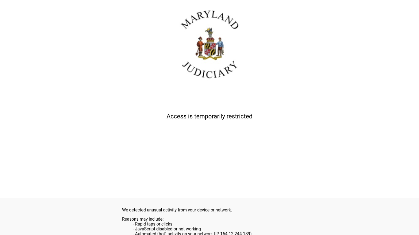 Maryland Judiciary Case Search